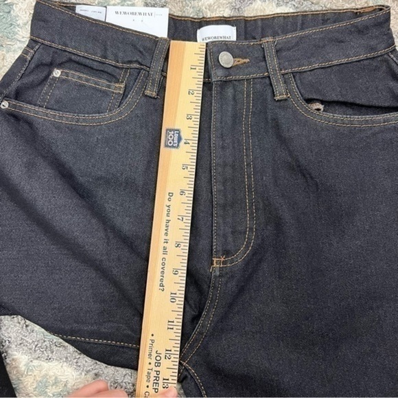 We wore what Womens High Rise Dad Jean in Dani Blue & Black size 28 - Picture 8 of 10